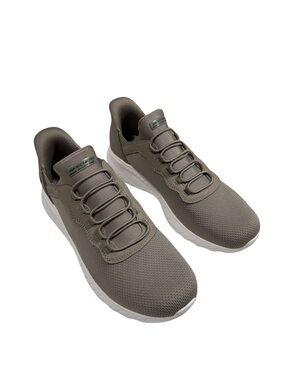 Skechers BOBS Women’s 10 Slip Ins Comfort Walking Shoes Taupe Memory Foam Casual